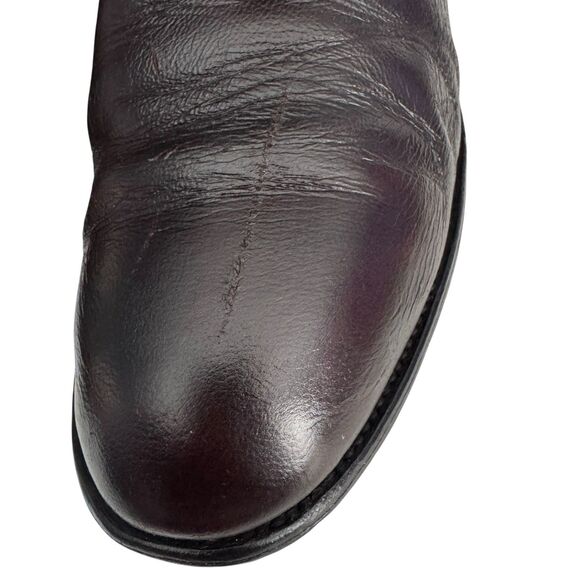 Vintage Gavel Allen Goat Roper Cowboy Boots Black Cherry Handmade Mens 12E main image 14